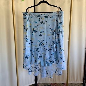 Lane Bryant Floral skirt, light blue